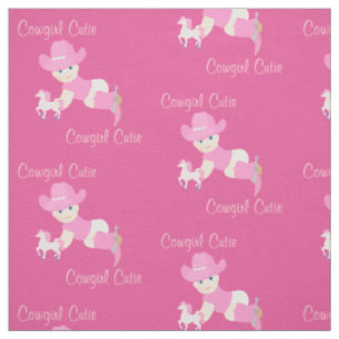 Cow-girl de bébé avec le tissu rose de bottes de