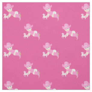 Cow-girl de bébé avec le tissu rose de bottes de