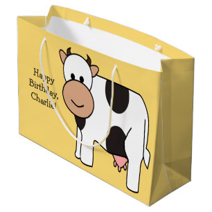 Cow illustratie aangepaste tekstcadeautas large cadeautasje