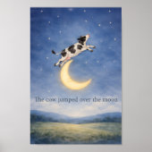 Cow Jumping Over the Moon – Nursery Rhyme Poster (Devant)