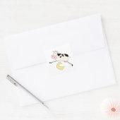 Cow Jumps Over Moon Vierkante Sticker (Envelop)