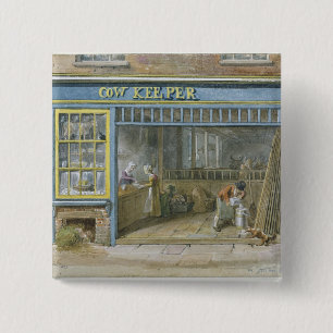 Cow Keeper, 1825 Vierkante Button 5,1 Cm