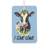 Cow Lovers I Love Cows Holstein Sunflowers Luchtverfrisser (Voorkant)