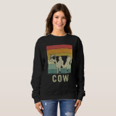 Cow  Men Women Cow Retro Trui (Voorkant volledig)