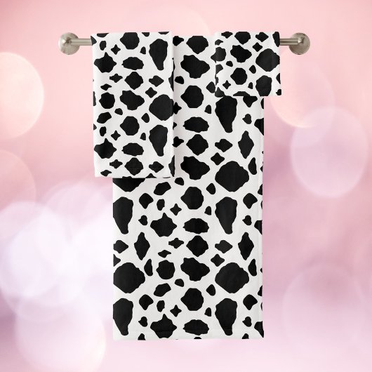 Cow Pattern Animal Print Black White Farmhouse