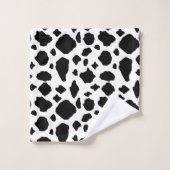 Cow Pattern Animal Print Black White Farmhouse Bad Handdoek (Wasdoekje)