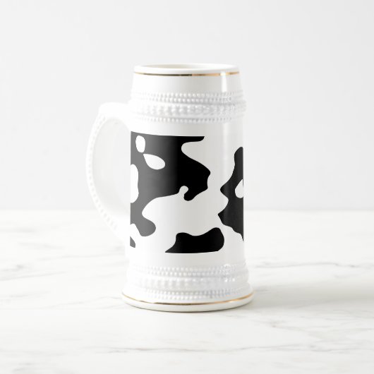 Cow Pattern Black en White Bierpul (Voorkant links)