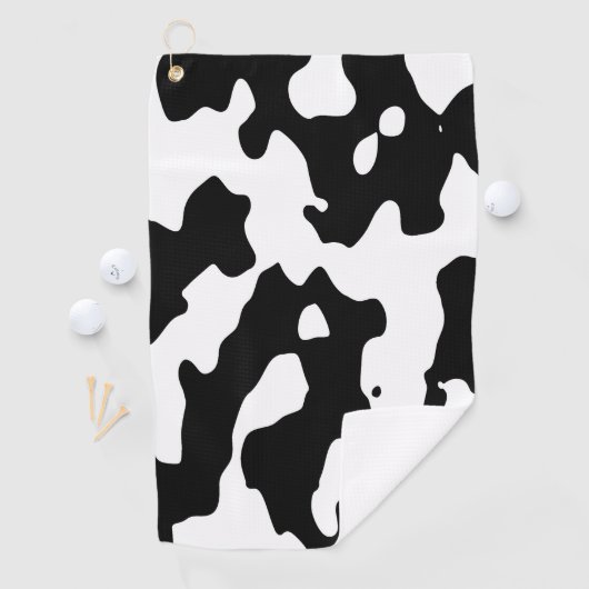 Cow Pattern Black en White Golfhanddoek (Insitu)