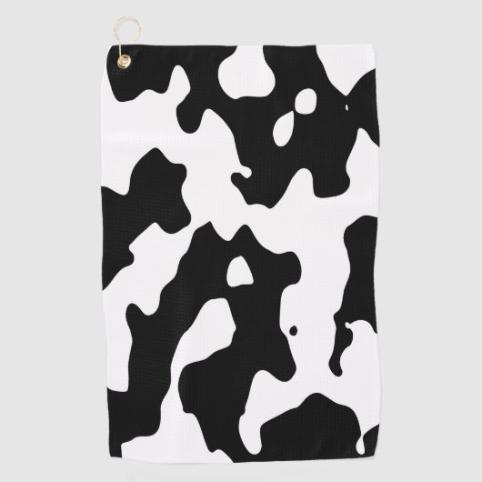 Cow Pattern Black en White Golfhanddoek (Voorkant)