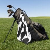 Cow Pattern Black en White Golfhanddoek (Groen)
