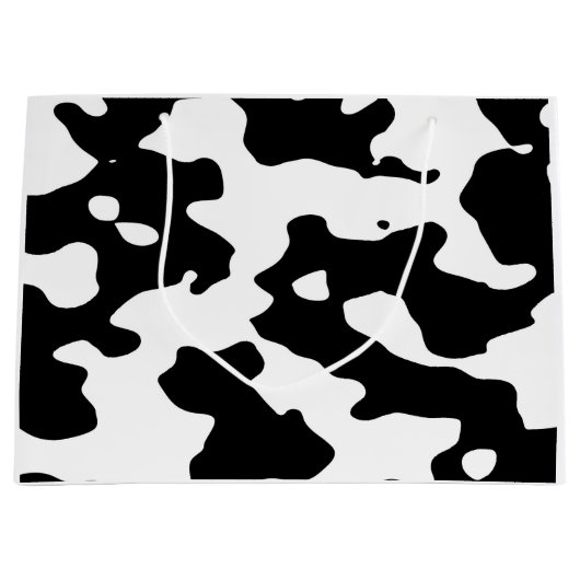 Cow Pattern Black en White Large Cadeautasje (Voorkant)