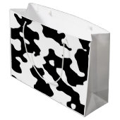 Cow Pattern Black en White Large Cadeautasje (Achterkant Gekanteld)