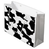 Cow Pattern Black en White Large Cadeautasje (Voorkant Gekanteld)