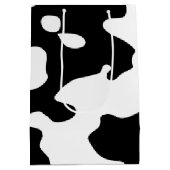Cow Pattern Black en White Medium Cadeauzakje (Achterkant)