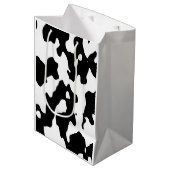 Cow Pattern Black en White Medium Cadeauzakje (Voorkant Gekanteld)