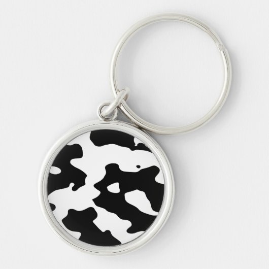 Cow Pattern Black en White Sleutelhanger (Voorkant)