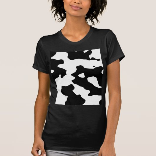 Cow Pattern Black en White T-shirt (Voorkant)