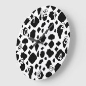 Cow Pattern Rustic Farmhouse Black and White Grote Klok (Hoek)
