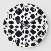 Cow Pattern Rustic Farmhouse Black and White Grote Klok (Voorkant)