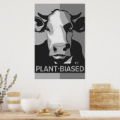 Cow Pop Art Poster in Black & White - Plant-Biased (Cuisine)