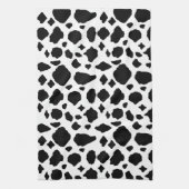 Cow Print Animal Pattern Black White Theedoek (Verticaal)