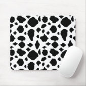 Cow Print Black and White Muismat (Met muis)