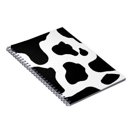 Cow Print Black en White Blotchy Pattern Notitieboek (Rechterzijde)
