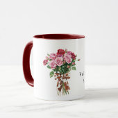 Cow Print Bow Pink Red Roses Valentine's Day Mok (Voorkant links)