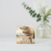 Cow QR Code 2026 Calendrier Carte de visite (Debout devant)