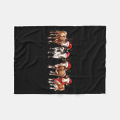 Cow Reindeer Santa Hat Christmas Light Funny Cows Fleece Deken (Voorkant (Horizontaal))