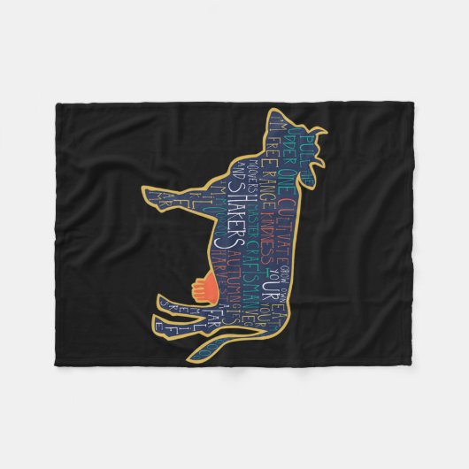 Cow Silhouette Tygraphy Phrases Heifer Fun Chris T Fleece Deken (Voorkant (Horizontaal))