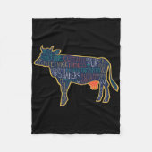 Cow Silhouette Tygraphy Phrases Heifer Fun Chris T Fleece Deken (Voorkant)