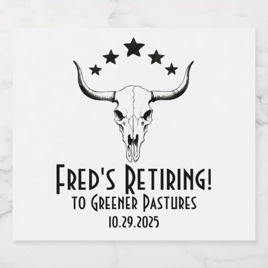 Cow Skull Western Pensioenfeestje Bier Etiket (Enkel label)