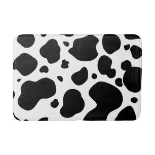 Cow Spots Pattern Black and White Animal Print Badmat
