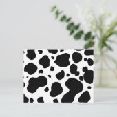 Cow Spots Pattern Black and White Animal Print Briefkaart (Staand voorkant)