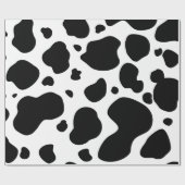Cow Spots Pattern Black and White Animal Print Cadeaupapier (Vlak)