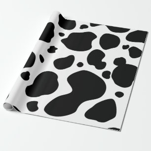 Cow Spots Pattern Black and White Animal Print Cadeaupapier