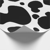 Cow Spots Pattern Black and White Animal Print Cadeaupapier (Hoek)