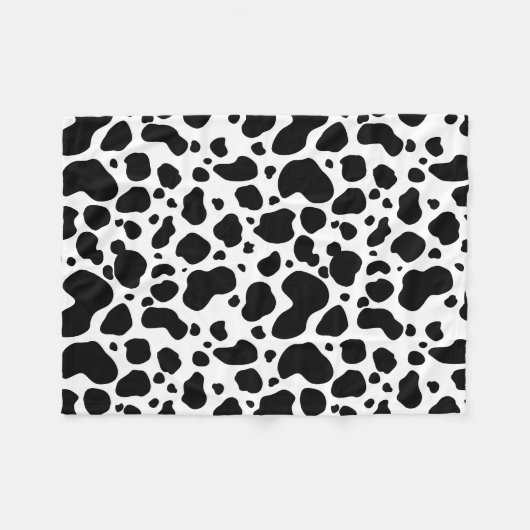 Cow Spots Pattern Black and White Animal Print Fleece Deken (Voorkant (Horizontaal))