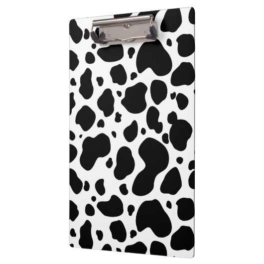 Cow Spots Pattern Black and White Animal Print Klembord (Links)