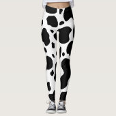 Cow Spots Pattern Black and White Animal Print Leggings (Voorkant)