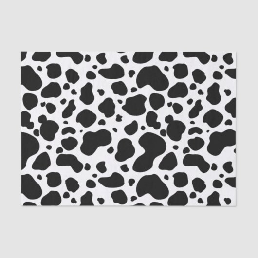 Cow Spots Pattern Black and White Animal Print Tissuepapier (Voorkant)