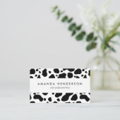 Cow Spots Pattern Black and White Animal Print Visitekaartje (Staand voorkant)