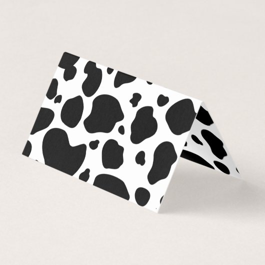 Cow Spots Pattern Black and White Animal Print Visitekaartjes (Achterkant)