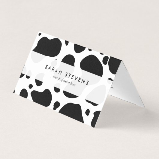 Cow Spots Pattern Black and White Animal Print Visitekaartjes (Voorkant)