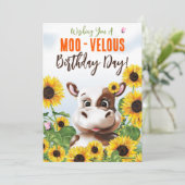 Cow Sunflower Funny Birthday (Staand voorkant)