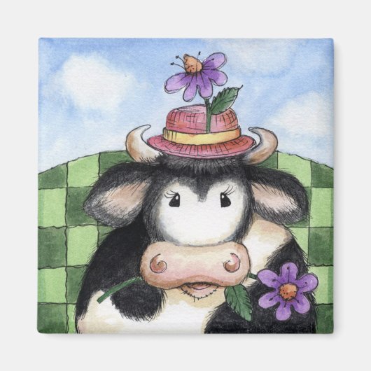 Cow with Hat - Magnet (Devant)