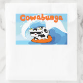 Cowabunga autocollant de vache de surf (Sac)