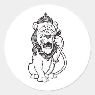 Cowarly Lion Ronde Sticker