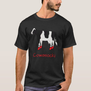 Cowasocki Koe met rode en witte sokken T-shirt